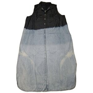 K. Jordan Long Shirt Denim Like Dress Women's Plus Size 3X